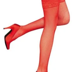 Bas Résille Autofixants Camilla - Rouge 7 Bas Résille Autofixants Camilla - Rouge -Lingerie Soldes Boutique 711004030