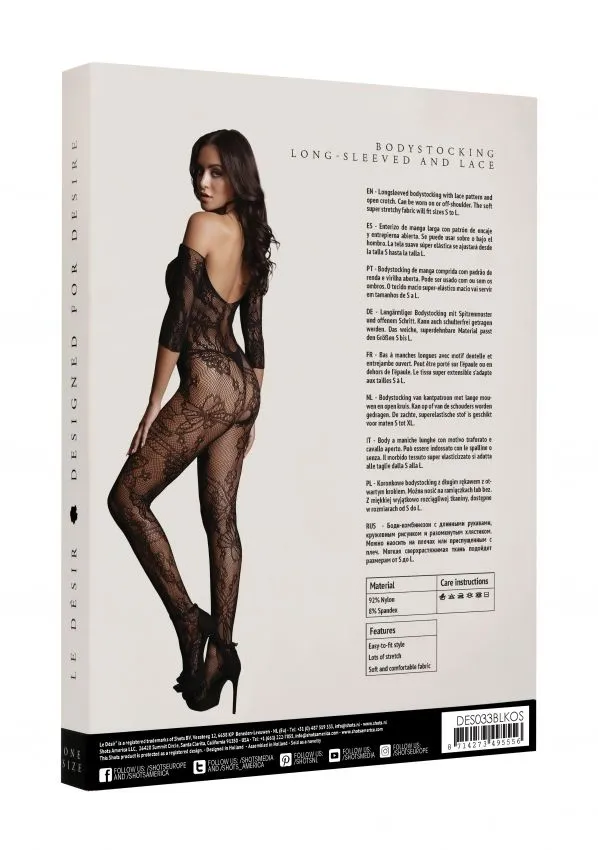 Le Désir Combinaison Manches Longues Dentelle - Léa - Le Désir 7 Le Désir Combinaison Manches Longues Dentelle - Léa - Le Désir – Image 5