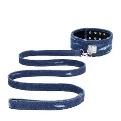 Choker Avec Laisse En Denim