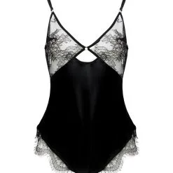 E.L.F. Zhou London Combinaison En Soie Et Dentelle - Aster Diamond Teddy -Lingerie Soldes Boutique aster diamond teddy 1