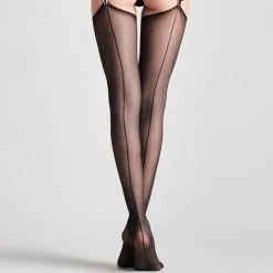 Maison Close Bas Couture Coupé-roulé 20 Deniers - Noirs