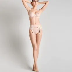 Maison Close Bas Couture Coupé-roulé 20 Deniers - Chair/Rose 7 Maison Close Bas Couture Coupé-roulé 20 Deniers - Chair/Rose -Lingerie Soldes Boutique bas couture pivoine rose 3
