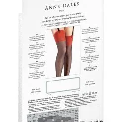 Bas Couture Carmen - Noir Et Rouge -Lingerie Soldes Boutique bas nylon noirs rouges effet retro avec coutures 711056072e