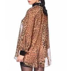 Patrice Catanzaro Blouse En Résille Et Vinyle - Léopard -Lingerie Soldes Boutique blouse l opard emilia catanzaro 3