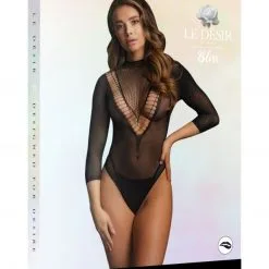 Le Désir Body En Résille Avec Décolleté Ajouré En V - Bliss -Lingerie Soldes Boutique body resille decollete v ajoure bliss 4
