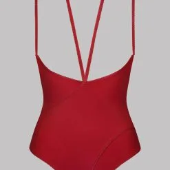 Maison Close Body String Seins Nus - Rouge - Le Petit Secret -Lingerie Soldes Boutique body seins nus ouvrable rouge petit secret 5