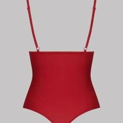 Maison Close Body String Seins Nus - Rouge - Le Petit Secret -Lingerie Soldes Boutique body seins nus ouvrable rouge petit secret 6