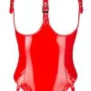 Body Seins Nus En Vinyle Rouge -Lingerie Soldes Boutique body seins nus vinyle rouge face
