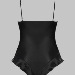 Maison Close Body String En Soie Et Dentelle - Rendez-vous Noir -Lingerie Soldes Boutique body string rendez vous noir 6