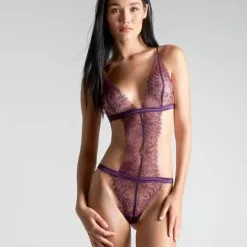 Maison Close Body String - Villa Satine - Violet -Lingerie Soldes Boutique body string villa satine violet 6