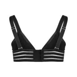 Noir Handmade Brassière En Wetlook Avec Bande élastique Rayée