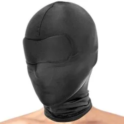 Cagoule Intégrale -Lingerie Soldes Boutique cagoule bdsm initegrale noir extensible