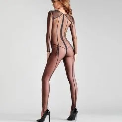 Maison Close Catsuit En Tulle Transparent - L'Amoureuse - Dahlia Noir -Lingerie Soldes Boutique catsuit l amoureuse dahlia 4