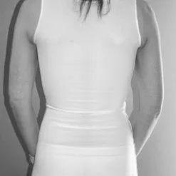 Binder Poitrine Long - Blanc -Lingerie Soldes Boutique chestbinderlongblancdos