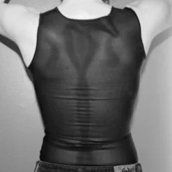 Binder Poitrine Long - Noir -Lingerie Soldes Boutique chestbinderlongnoirdos 1 1