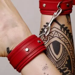 The Sinners Chevillères En Cuir Molletonné Rouge