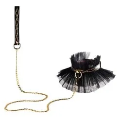 Choker Avec Laisse Leather Thorn - Zalo & Upko -Lingerie Soldes Boutique choker laisse zalo upko 1