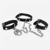 Dollhouse Choker Avec Menottes En Laisse En Cuir épais 1 Dollhouse Choker Avec Menottes En Laisse En Cuir épais -Lingerie Soldes Boutique choker menottes bdsm laisse cuir epais