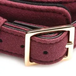 Choker En Velours Doublé Avec Laisse - Bordeaux Et Doré 7 Choker En Velours Doublé Avec Laisse - Bordeaux Et Doré -Lingerie Soldes Boutique choker molletonne bordeau dore 2