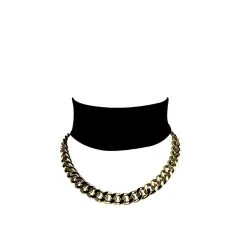 E.L.F. Zhou London Collier En Soie Avec Chaîne Plaquée Or - Obsidian -Lingerie Soldes Boutique collier satin obsidian 4