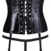 Corset En Vinyle Avec Porte-jarretelles Amovibles