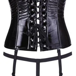 Corset En Vinyle Avec Porte-jarretelles Amovibles