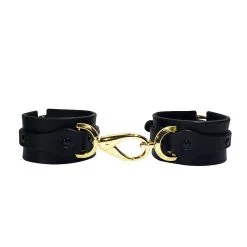 Menottes En Cuir Noir - Bridge Cuff Set -Lingerie Soldes Boutique cufflond3