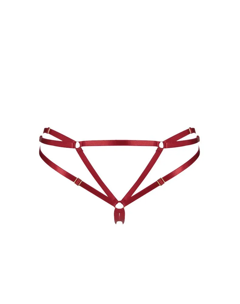 E.L.F. Zhou London Culotte Ouverte - Bondage Bodywear - Rouge 4 E.L.F. Zhou London Culotte Ouverte - Bondage Bodywear - Rouge – Image 2