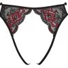 Culotte Ouverte En Dentelle Noire Et Rouge -Lingerie Soldes Boutique culotte ouverte dentelle noire rouge cotelli 5