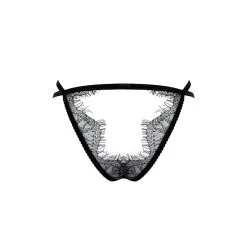 E.L.F. Zhou London Culotte Fesses Nues En Soie - Météorite -Lingerie Soldes Boutique culotte ouverte soie meteorite 2