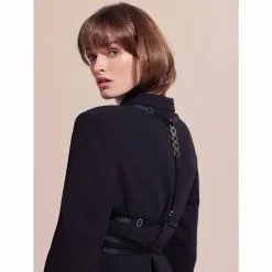 Paloma Casile Harnais En Lanières Satinées Et Bijou En Argent - Jenny -Lingerie Soldes Boutique harnais jenny 3