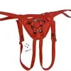 Dollhouse Harnais Pour Gode-ceinture Avec Plastron Amovible - Cuir Souple Rouge