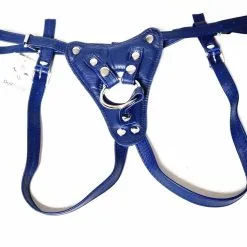 The Sinners Harnais Pour Gode-ceinture - Cuir Souple Bleu