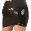 Jupe En Latex - Noire 1 Jupe En Latex - Noire -Lingerie Soldes Boutique jupe courte latex noir mannequin dos