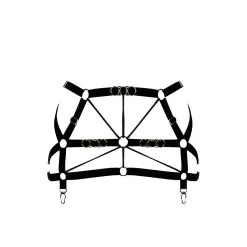 E.L.F. Zhou London Jupe Harnais En Velours Et Attaches Or - Strap Skirt Shade Of Darker -Lingerie Soldes Boutique jupe harnais velours shade of darker 4