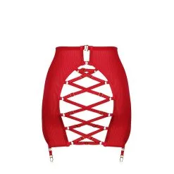 E.L.F. Zhou London Jupe Fesses Nues En Soie Rouge - Scarlet