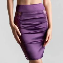 Maison Close Jupe Crayon - Villa Satine - Violet -Lingerie Soldes Boutique jupe villa satine violette 3
