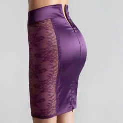 Maison Close Jupe Crayon - Villa Satine - Violet -Lingerie Soldes Boutique jupe villa satine violette 4