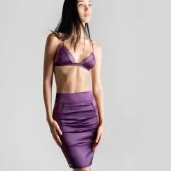 Maison Close Jupe Crayon - Villa Satine - Violet -Lingerie Soldes Boutique jupe villa satine violette 6
