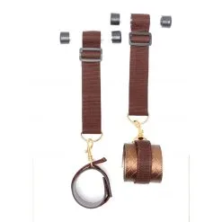 Menottes De Porte En Simili Cuir - Bronze 7 Menottes De Porte En Simili Cuir - Bronze -Lingerie Soldes Boutique kit contrainte porte cuivre 3