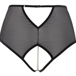 Bracli Culotte Haute En Dentelle De Calais Avec Perles - Kyoto -Lingerie Soldes Boutique kyoto high waist brief back7080