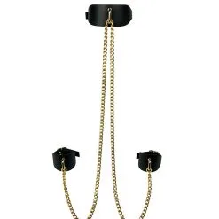 Choker Et Menottes En Laisse En Cuir -Lingerie Soldes Boutique la2206