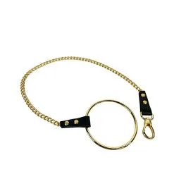 E.L.F. Zhou London Laisse O-Ring En Cuir Et Attache Plaquée Or -Lingerie Soldes Boutique la2213