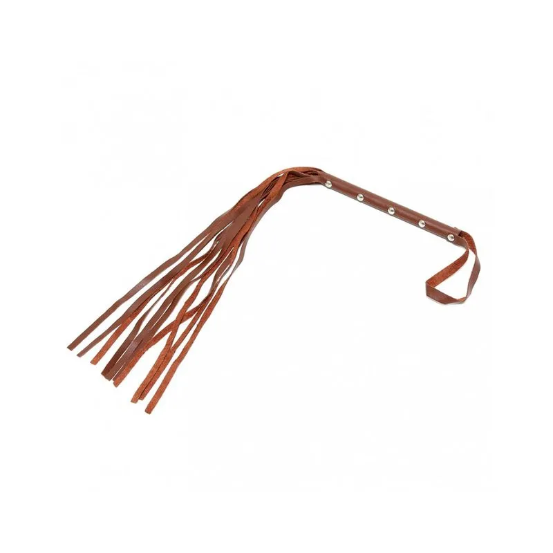 Martinet En Cuir Marron Avec 10 Lanières 3 Martinet En Cuir Marron Avec 10 Lanières