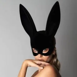 Maison Close Masque Lapin Avec Pompon -Lingerie Soldes Boutique masque de lapin maison close les fetiches noir 1