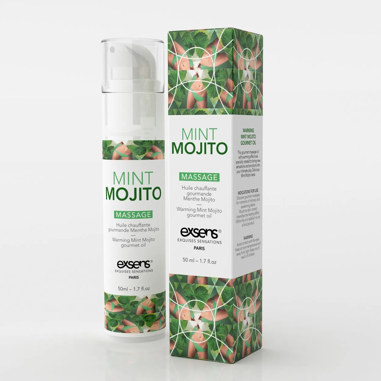 Exsens Huile De Massage Chauffante Et Comestible - Mojito 3 Exsens Huile De Massage Chauffante Et Comestible - Mojito