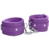 Menottes En Cuir Et Fourrure - Violettes -Lingerie Soldes Boutique menottes cuir fourrure violette 1