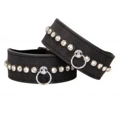 Menottes En Simili Cuir Et Strass 7 Menottes En Simili Cuir Et Strass -Lingerie Soldes Boutique menottes fines strass 1