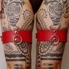 Menottes De Cuisses En Cuir - Rouge -Lingerie Soldes Boutique menottes cuisses rouge