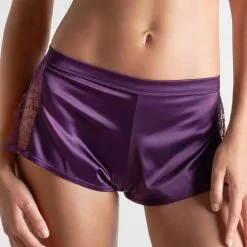 Maison Close Mini Short - Villa Satine - Violet -Lingerie Soldes Boutique mini short villa satine violet 3